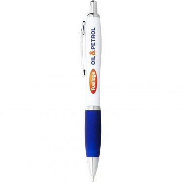 Logotrade promotional merchandise photo of: Nash ballpoint pen with white barrel and coloured grip