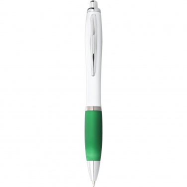 Logotrade promotional items photo of: Nash ballpoint pen with white barrel and coloured grip