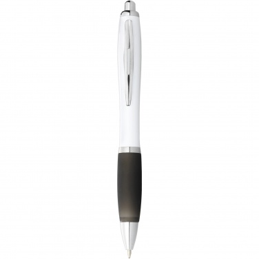 Logotrade promotional gift picture of: Nash ballpoint pen with white barrel and coloured grip