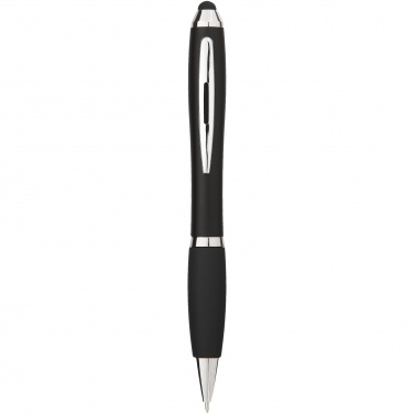 Logo trade promotional gifts picture of: Nash coloured stylus ballpoint pen with black grip