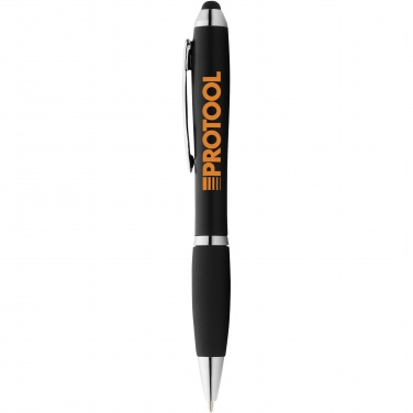 Logo trade promotional gifts image of: Nash coloured stylus ballpoint pen with black grip