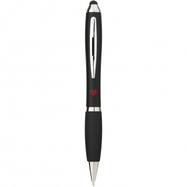 Logotrade corporate gift picture of: Nash coloured stylus ballpoint pen with black grip