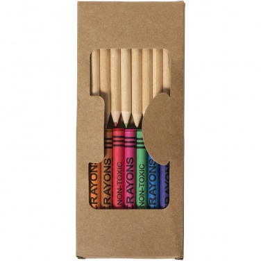 Logo trade corporate gifts image of: Lucky 19-piece coloured pencil and crayon set