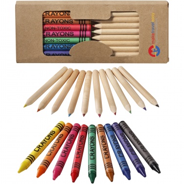 Logo trade promotional gift photo of: Lucky 19-piece coloured pencil and crayon set