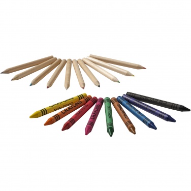 Logotrade promotional giveaway image of: Lucky 19-piece coloured pencil and crayon set