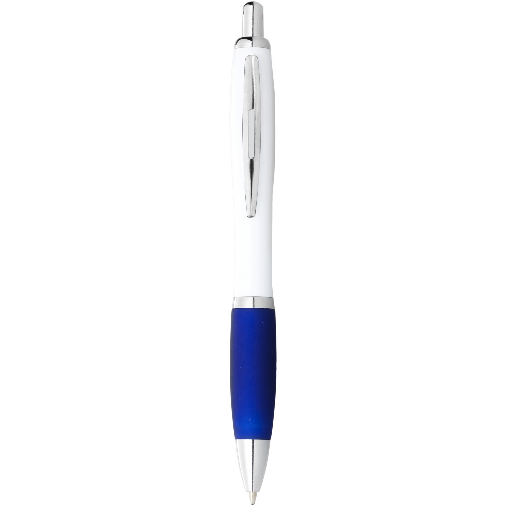 Logo trade promotional giveaways picture of: Nash ballpoint pen white barrel and coloured grip