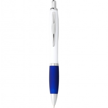 Logo trade corporate gifts picture of: Nash ballpoint pen white barrel and coloured grip