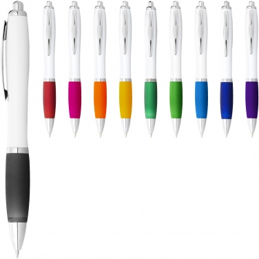 Logotrade advertising product image of: Nash ballpoint pen white barrel and coloured grip