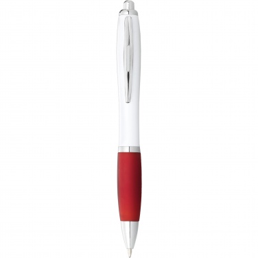 Logotrade business gifts photo of: Nash ballpoint pen white barrel and coloured grip