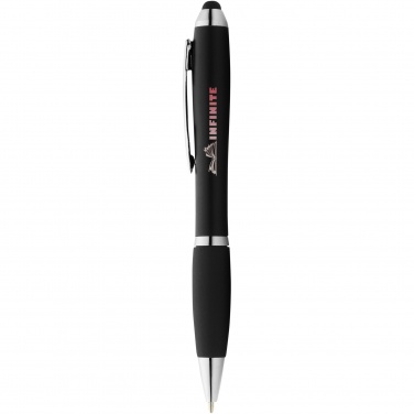 Logo trade advertising products picture of: Nash coloured stylus ballpoint pen with black grip