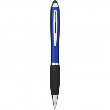 Logo trade corporate gifts picture of: Nash coloured stylus ballpoint pen with black grip