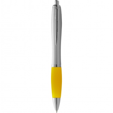 Logotrade business gift image of: Nash ballpoint pen silver barrel and coloured grip