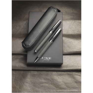 Logotrade advertising product image of: Carbon duo pen gift set with pouch