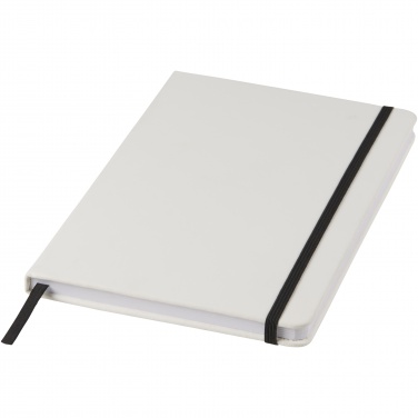 Logo trade business gift photo of: Spectrum A5 white notebook with coloured strap