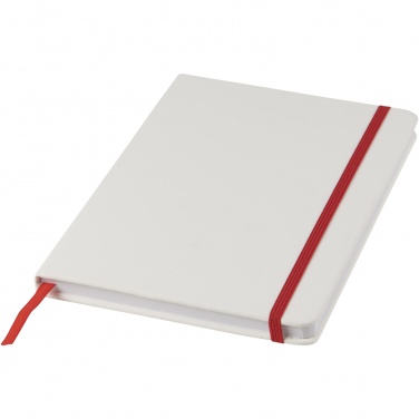 Logotrade promotional giveaway picture of: Spectrum A5 white notebook with coloured strap