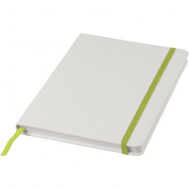 Logo trade advertising products image of: Spectrum A5 white notebook with coloured strap