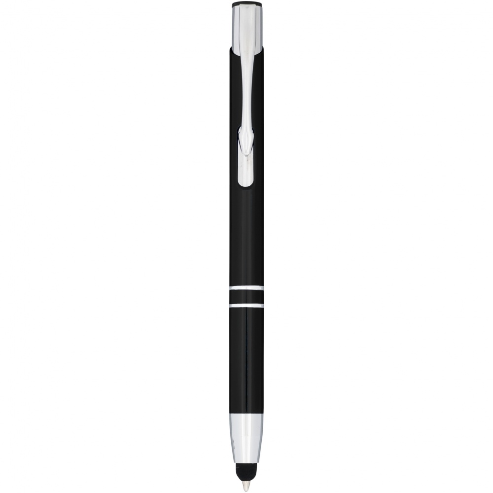 Logo trade promotional item photo of: Moneta anodized aluminium click stylus ballpoint pen