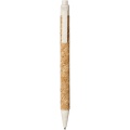 Midar cork and wheat straw ballpoint pen, Natural / Cream