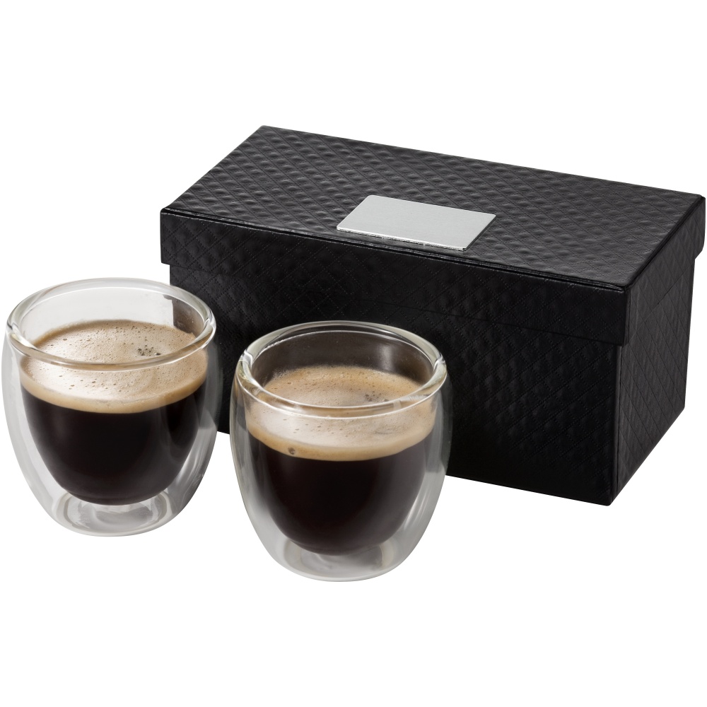 Logo trade business gift photo of: Boda 2-piece glass espresso cup set