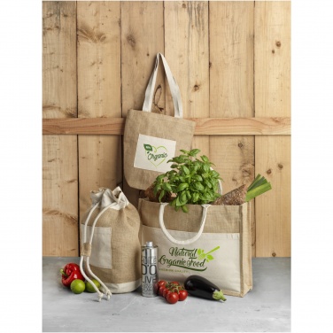 Logotrade promotional merchandise image of: Mumbay cotton pocket jute tote bag 18L