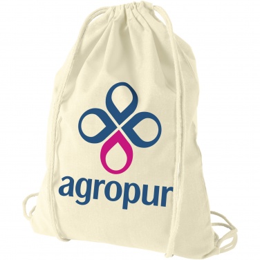 Logotrade corporate gift picture of: Oregon 100 g/m² cotton drawstring bag 5L