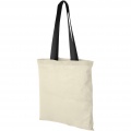 Nevada 100 g/m² cotton tote bag coloured handles 7L, Natural / Solid black