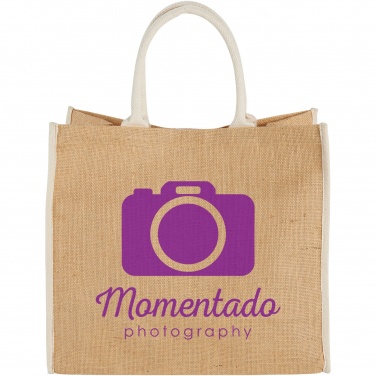 Logotrade promotional item image of: Harry coloured edge jute tote bag 25L