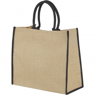 Logotrade business gift image of: Harry coloured edge jute tote bag 25L