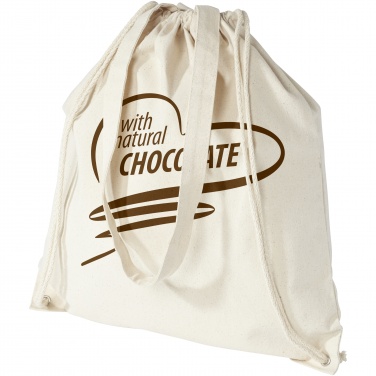 Logo trade business gift photo of: Eliza 240 g/m² cotton drawstring bag 6L