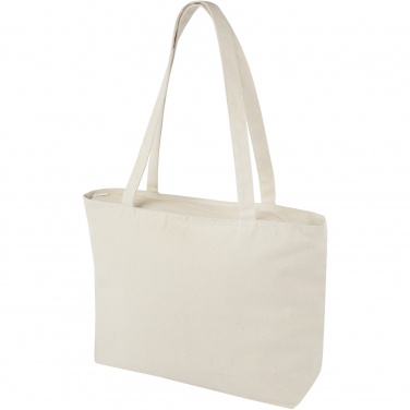 Logotrade promotional giveaway image of: Ningbo 320 g/m² zippered cotton tote bag 15L