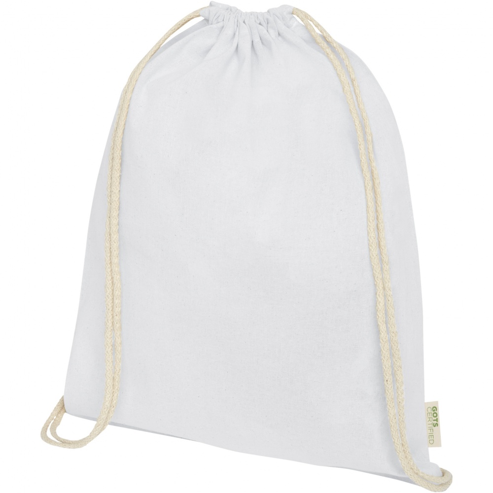 Logotrade promotional giveaway image of: Orissa 100 g/m² organic cotton drawstring bag 5L