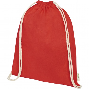 Logotrade promotional merchandise image of: Orissa 100 g/m² organic cotton drawstring bag 5L