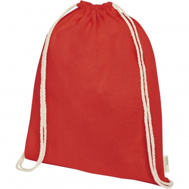 Logo trade promotional merchandise image of: Orissa 100 g/m² organic cotton drawstring bag 5L