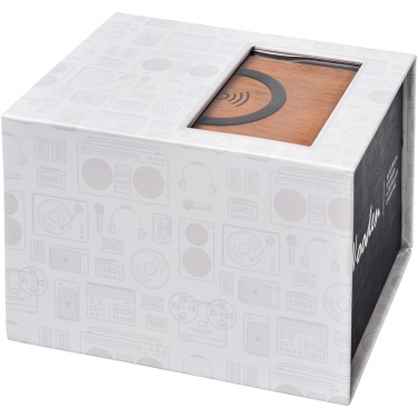 Logotrade promotional gift image of: Wooden 3W speaker with wireless charging pad