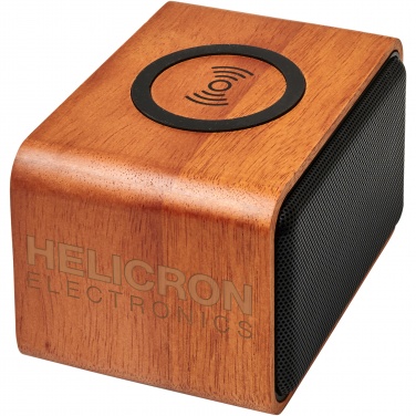 Logotrade promotional item picture of: Wooden 3W speaker with wireless charging pad