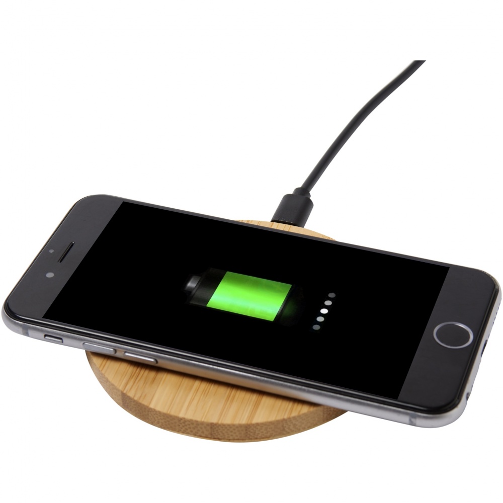 Logo trade advertising products image of: Essence 5W bamboo wireless charging pad