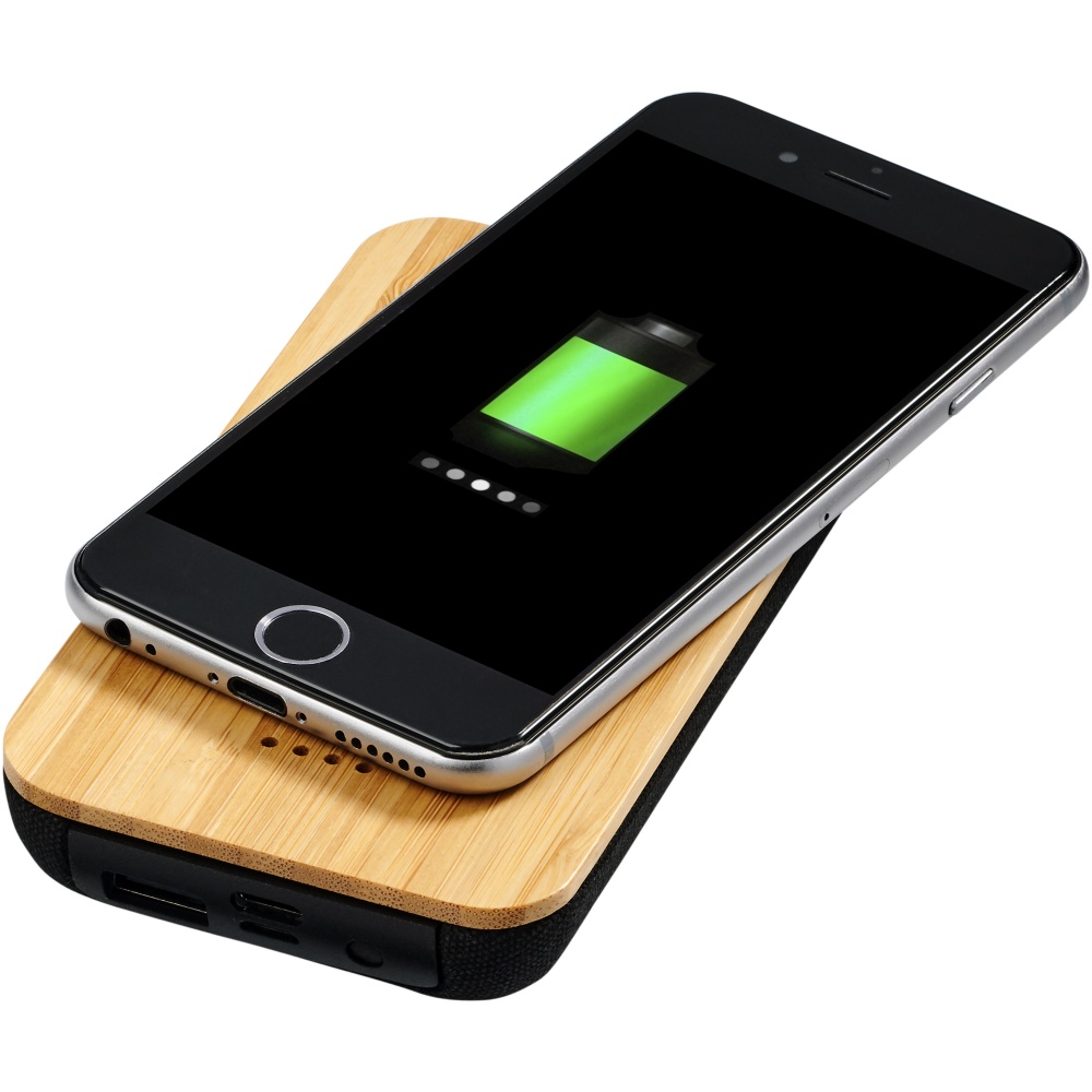 Logotrade promotional giveaway picture of: Future 6000 mAh bamboo/fabric wireless power bank