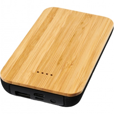 Logo trade promotional merchandise image of: Future 6000 mAh bamboo/fabric wireless power bank