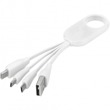 Logo trade promotional products image of: Troup 4-in-1 charging cable with type-C tip