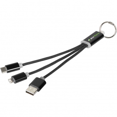 Logotrade promotional giveaway image of: Metal 3-in-1 charging cable with keychain