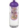 H2O Active® Base 650 ml dome lid sport bottle & infuser, Transparent / Purple