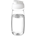 H2O Active® Pulse 600 ml flip lid sport bottle, Transparent / White