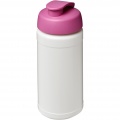 Baseline® Plus 500 ml flip lid sport bottle, White / Pink