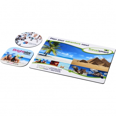 Logotrade advertising products photo of: Brite-Mat® mouse mat and coaster set combo 1