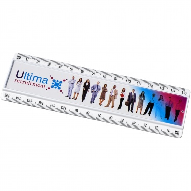 Logo trade promotional giveaways image of: Ellison 15 cm plastic insert ruler