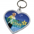 Combo heart-shaped keychain, Transparent clear