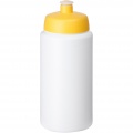 Baseline® Plus grip 500 ml sports lid sport bottle, White / Yellow