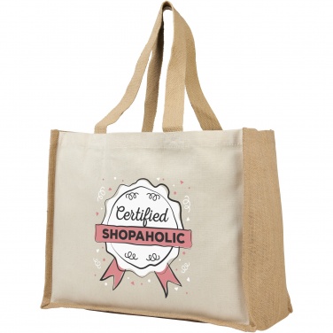 Logo trade promotional merchandise photo of: Varai 320 g/m² canvas and jute shopping tote bag 23L