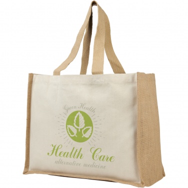 Logotrade corporate gift image of: Varai 320 g/m² canvas and jute shopping tote bag 23L