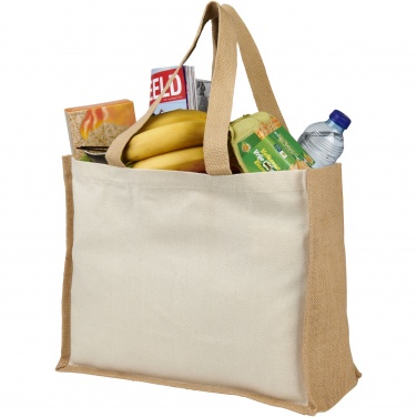 Logo trade corporate gift photo of: Varai 320 g/m² canvas and jute shopping tote bag 23L